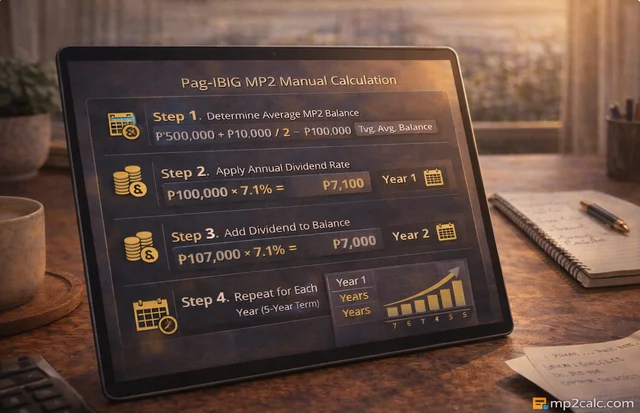 how to calculate pag ibig mp2 manually